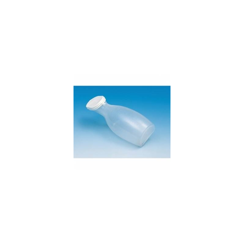 Urinal Féminin Gradué 1L - En Polypropylène Transparent, Autoclavable (sauf Bouchon), Avec Couvercle étanche